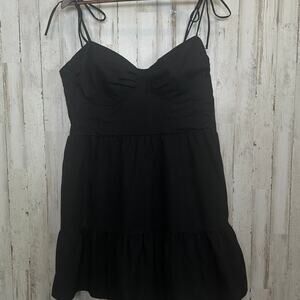 Divided 100 Cotton Sundress XL Black Sweetheart Neckline Babydoll Festival EUC